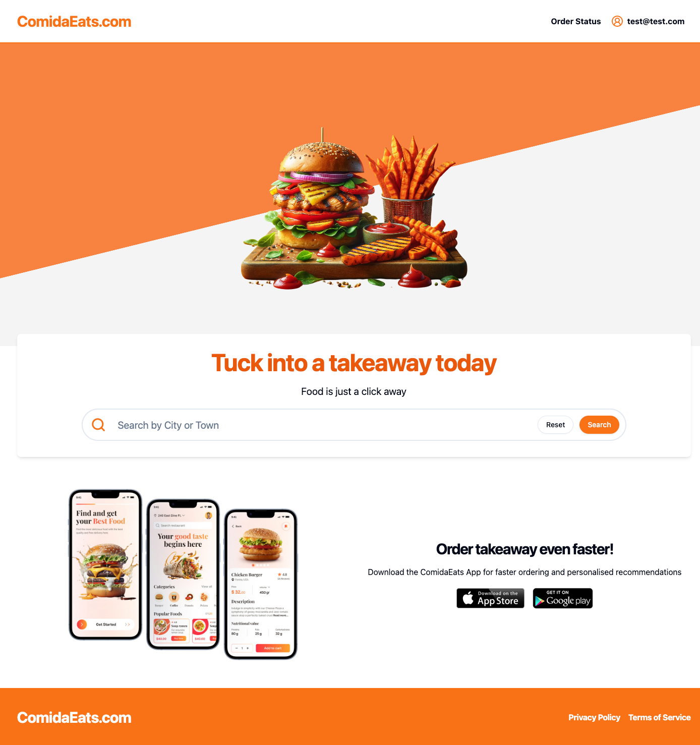 ComidaEats front page